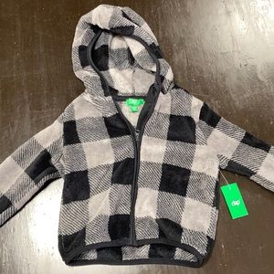 18-24 month black plaid zip jacket